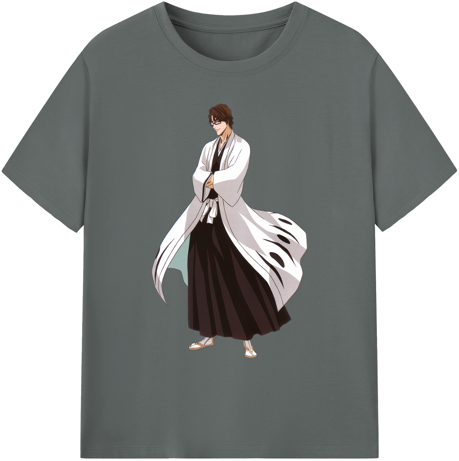 （画像用） ブリーチ 藍染 惣右介（あいぜん そうすけ） BLEACH Aizen Sousuke 綿100％ メンズ半袖Tシャツ｜肌触りやわらか＆通気性